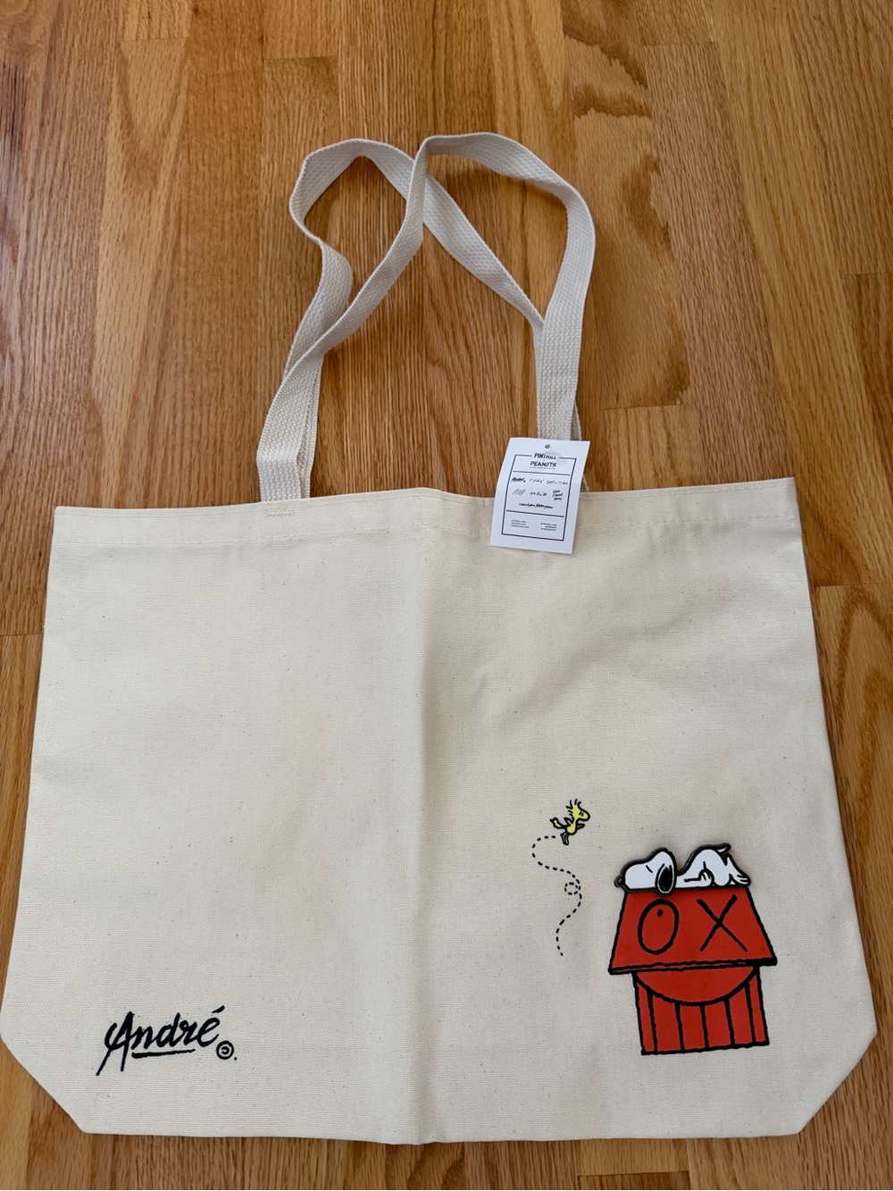 Pintrill x Peanuts André Saraiva Snoopy Canvas Tote Bag NWT 2018